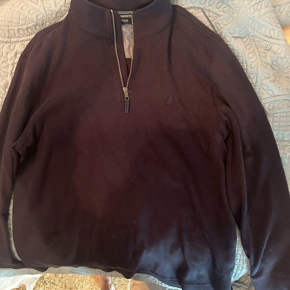 Nautica Men's Black Zip Up Sweater